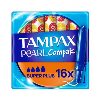 Tampax Pearl Compak Super Plus Tampony z aplikatorem - 16 szt. - cena, opinie, właściwości - obrazek 1 - Apteka internetowa Melissa