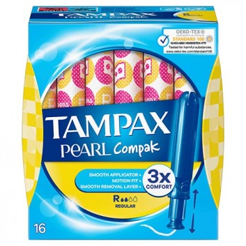 Tampax Pearl Compak Regular Tampony z aplikatorem - 16 szt. - cena, opinie, właściwości - obrazek 7 - Apteka internetowa Melissa