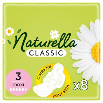 Naturella Classic Maxi Podpaski ze skrzydełkami, 8 sztuk - obrazek 2 - Apteka internetowa Melissa