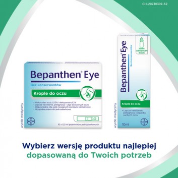 BEPANTHEN EYE, nawilżające i ochronne krople do oczu, 10 x 0,5 ml - obrazek 5