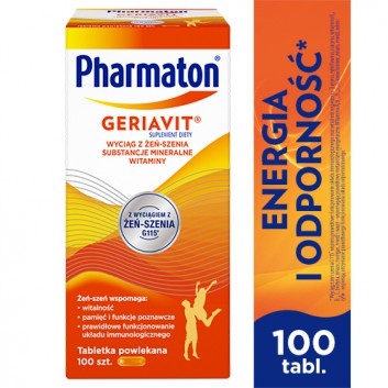 Pharmaton Geriavit, 100 tabl., cena, opinie, właściwości - obrazek 2 - Apteka internetowa Melissa