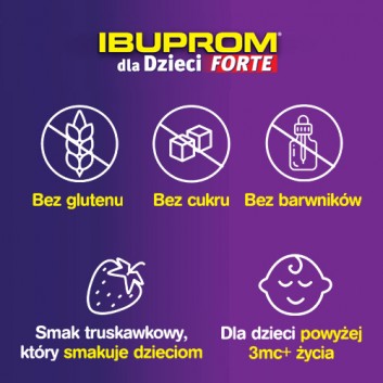 Ibuprom dla Dzieci Forte, 200 mg/5 ml, zawiesina doustna, 150 ml - obrazek 2
