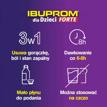Ibuprom dla Dzieci Forte, 200 mg/5 ml, zawiesina doustna, 150 ml - obrazek 3