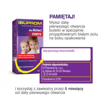 Ibuprom dla Dzieci Forte, 200 mg/5 ml, zawiesina doustna, 150 ml - obrazek 4