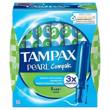 Tampax Pearl Compak Pearl Super Tampony z aplikatorem - 16 szt. - cena, opinie, właściwości - obrazek 7 - Apteka internetowa Melissa