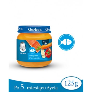 GERBER Obiadek jarzynki z łososiem po 5 miesiącu - 125 g - obrazek 1 - Apteka internetowa Melissa