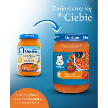 GERBER Zupka pomidorowa z ryżem i indykiem po 8 miesiącu - 190 g - obrazek 2