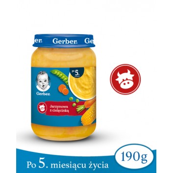 GERBER Zupka jarzynowa z cielęcinką po 5 miesiącu - 190 g