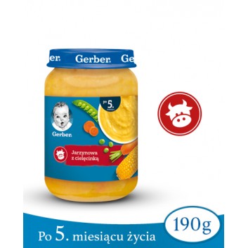 GERBER Zupka jarzynowa z cielęcinką po 5 miesiącu - 190 g - obrazek 1 - Apteka internetowa Melissa