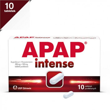 Apap Intense - Paracetamol 500 mg + ibuprofen 200 mg, 10 tabl. Na ból i gorączkę, cena, opinie, stosowanie - obrazek 1 - Apteka internetowa Melissa