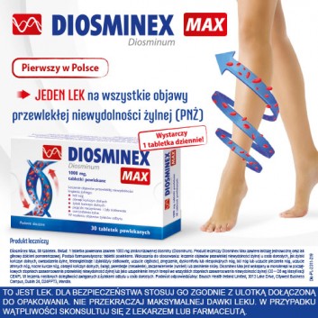 Diosminex Max, 1000 mg, tabletki powlekane, 30 sztuk - obrazek 2