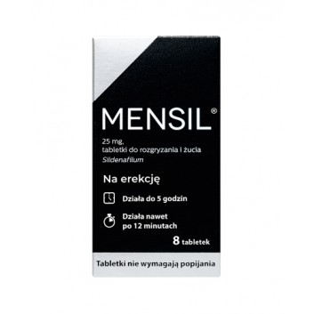 Mensil, 25 mg, tabletki do rozgryzania, żucia, 8 sztuk