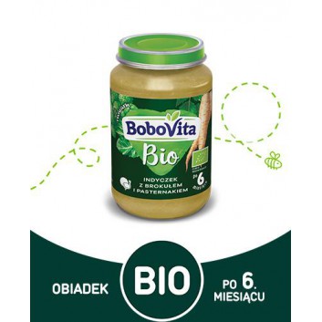 BoboVita Bio Indyczek z brokułem i pasternakiem po 6 miesiącu - 190 g - cena, opinie, właściwości - obrazek 1 - Apteka internetowa Melissa