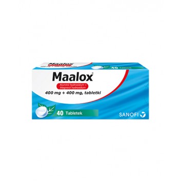 Maalox 400 mg + 400 mg, 40 tabletek do żucia lub ssania - obrazek 1 - Apteka internetowa Melissa