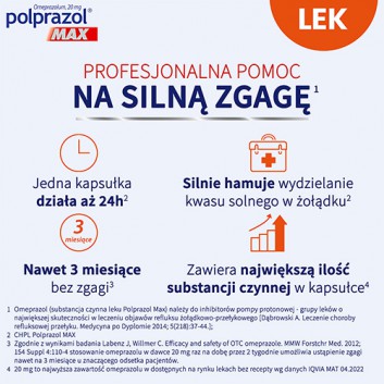 Polprazol Max, 20 mg, kapsułki dojelitowe, twarde, 14 sztuk - obrazek 3