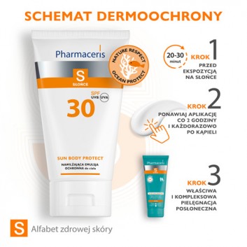 PHARMACERIS S SUN BODY PROTECT Nawilżająca emulsja ochronna do opalania ciała SPF30 150 ml - obrazek 5 - Apteka internetowa Melissa