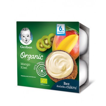 Gerber Organic Deserek 100% wegański z musem kokosowym mango, kiwi dla niemowląt po 6. miesiącu - 360 g - cena, opinie, właściwości - obrazek 1 - Apteka internetowa Melissa