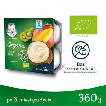 Gerber Organic Deserek 100% wegański z musem kokosowym mango, kiwi dla niemowląt po 6. miesiącu - 360 g - cena, opinie, właściwości - obrazek 2 - Apteka internetowa Melissa