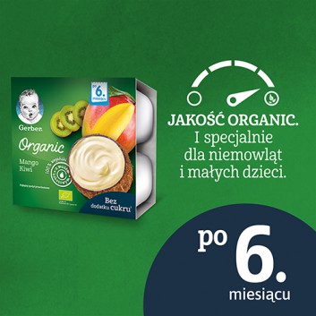Gerber Organic Deserek 100% wegański z musem kokosowym mango, kiwi dla niemowląt po 6. miesiącu - 360 g - cena, opinie, właściwości - obrazek 4 - Apteka internetowa Melissa