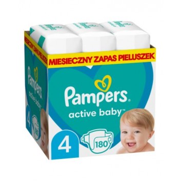 Pampers Active Baby 4 Maxi Pieluchy, 9-14 kg, 180 sztuk