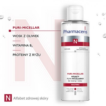 PHARMACERIS N PURI-MICELLAR Płyn micelarny do delikatnego oczyszczania i demakijażu twarzy i oczu, 200 ml - obrazek 3 - Apteka internetowa Melissa