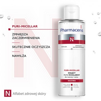 PHARMACERIS N PURI-MICELLAR Płyn micelarny do delikatnego oczyszczania i demakijażu twarzy i oczu, 200 ml - obrazek 4 - Apteka internetowa Melissa