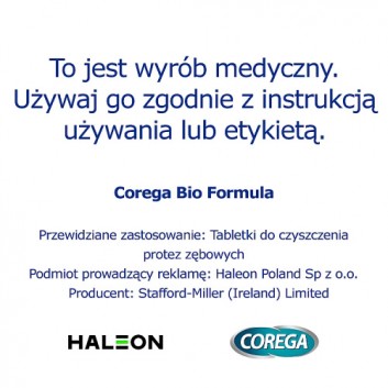 Corega Tabs Bio Formula Tabletki do czyszczenia protez zębowych smak miętowy, 136 sztuk - obrazek 2