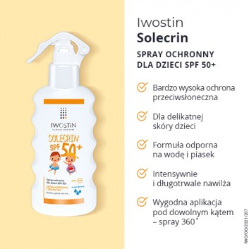 Iwostin Solecrin Spray ochronny dla dzieci SPF 50 - 175 ml - cena ,opinie, wskazania - obrazek 3