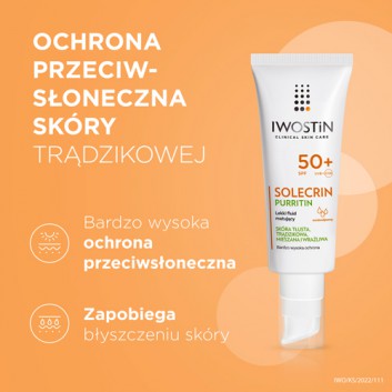 Iwostin Solecrin Purritin Lekki fluid matujący SPF 50 - 40 ml - cena, opinie, skład - obrazek 2