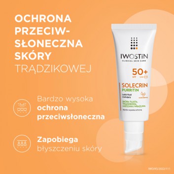 Iwostin Solecrin Purritin Lekki fluid matujący SPF 50 - 40 ml - cena, opinie, skład - obrazek 2 - Apteka internetowa Melissa