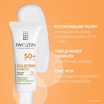 Iwostin Solecrin Purritin Lekki fluid matujący SPF 50 - 40 ml - cena, opinie, skład - obrazek 4 - Apteka internetowa Melissa