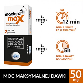 Maxigra Max 50 mg - 2 tabletki - obrazek 2 - Apteka internetowa Melissa