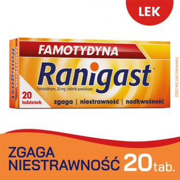 Famotydyna Ranigast, 20 tabletek - obrazek 1 - Apteka internetowa Melissa