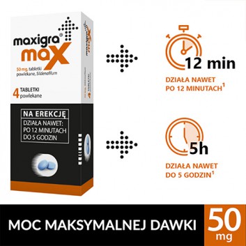 Maxigra Max 50 mg, 4 tabletki - obrazek 2 - Apteka internetowa Melissa