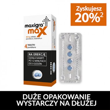 Maxigra Max 50 mg, 4 tabletki - obrazek 3 - Apteka internetowa Melissa