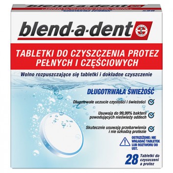Blend-a-dent Tabletki do czyszczenia protez pełnych i częściowych, 28 tabletek - obrazek 2 - Apteka internetowa Melissa