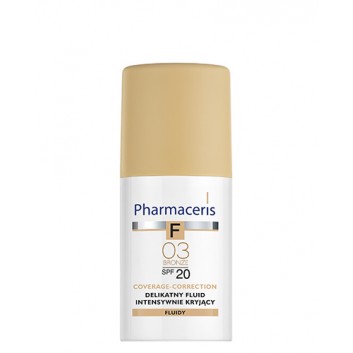 PHARMACERIS F Delikatny fluid intensywnie kryjący SPF 20 bronze 03 (brązowy) - 30 ml - obrazek 1 - Apteka internetowa Melissa