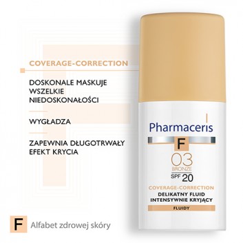 PHARMACERIS F Delikatny fluid intensywnie kryjący SPF 20 bronze 03 (brązowy) - 30 ml - obrazek 4