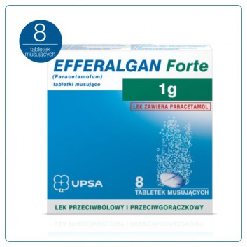 EFFERALGAN FORTE 1 g, 8 tabletek - obrazek 1 - Apteka internetowa Melissa