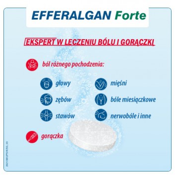 EFFERALGAN FORTE 1 g, 8 tabletek - obrazek 2 - Apteka internetowa Melissa
