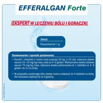 EFFERALGAN FORTE 1 g, tabletki, 8 sztuk  - obrazek 3