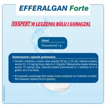 EFFERALGAN FORTE 1 g, 8 tabletek - obrazek 3 - Apteka internetowa Melissa