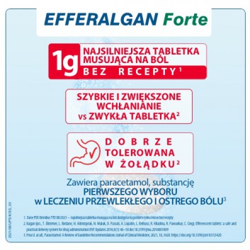 EFFERALGAN FORTE 1 g, 8 tabletek - obrazek 4 - Apteka internetowa Melissa