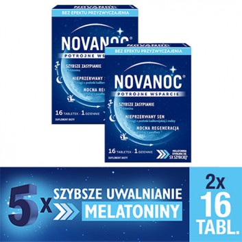 NOVANOC, 2 x 16 tabletek. Na problemy ze snem, z melatoniną, cena, wskazania, opinie - obrazek 1 - Apteka internetowa Melissa