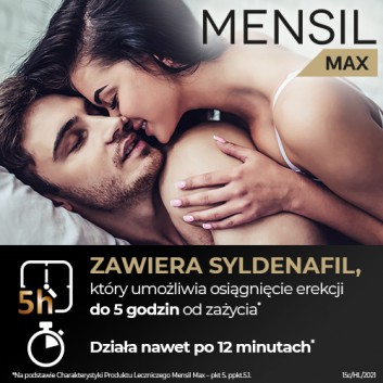 Mensil Max 50 mg, na erekcję, 4 tabletki - obrazek 2 - Apteka internetowa Melissa