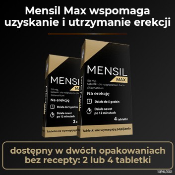 Mensil Max 50 mg, na erekcję, 4 tabletki - obrazek 4 - Apteka internetowa Melissa