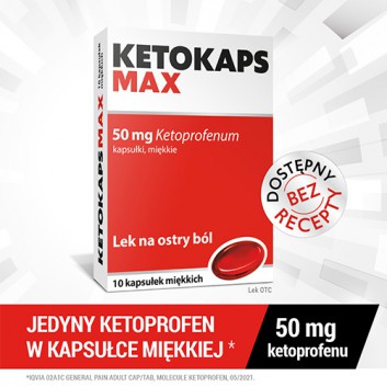 Ketokaps Max 50 mg - 10 kaps., na ostry ból - obrazek 1 - Apteka internetowa Melissa