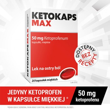 Ketokaps Max 50 mg - 20 kaps., na ostry ból - obrazek 1 - Apteka internetowa Melissa
