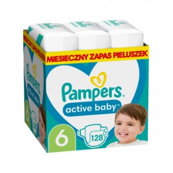 Pampers Active baby, pieluszki rozmiar 6 13 - 18 kg, 128 sztuk