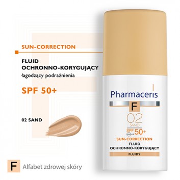 Pharmaceris F, fluid ochronno-korygujący, Sand 02, SPF 50+, 30 ml - obrazek 2